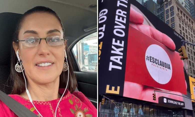 Sheinbaum investigará quién puso anuncio en Times Square