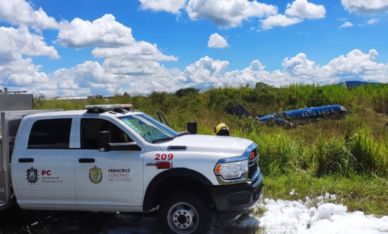 Se despista aeronave con 7 pasajeros abordo en Veracruz