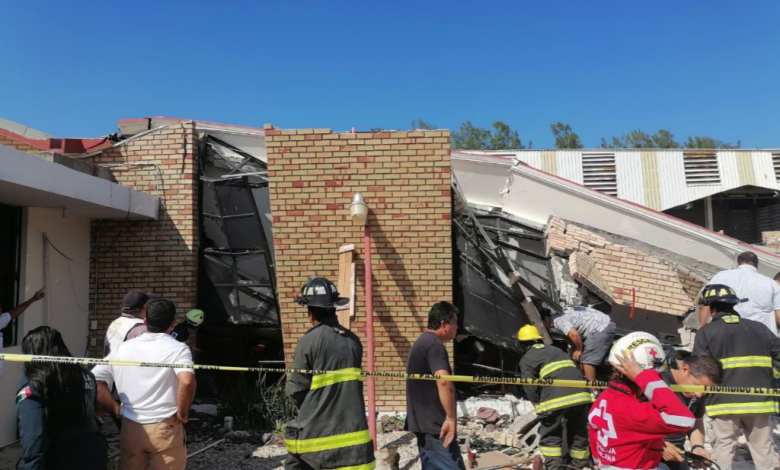 Siguen maniobras en Iglesia Tamaulipas para retirar escombros