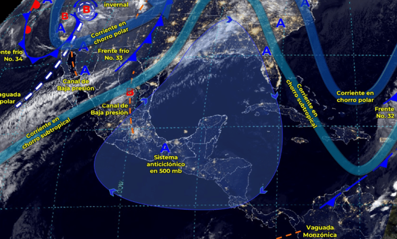 Chubascos al norte del país; frente frío 33 se disipará