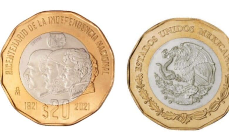 Moneda 20 pesos.