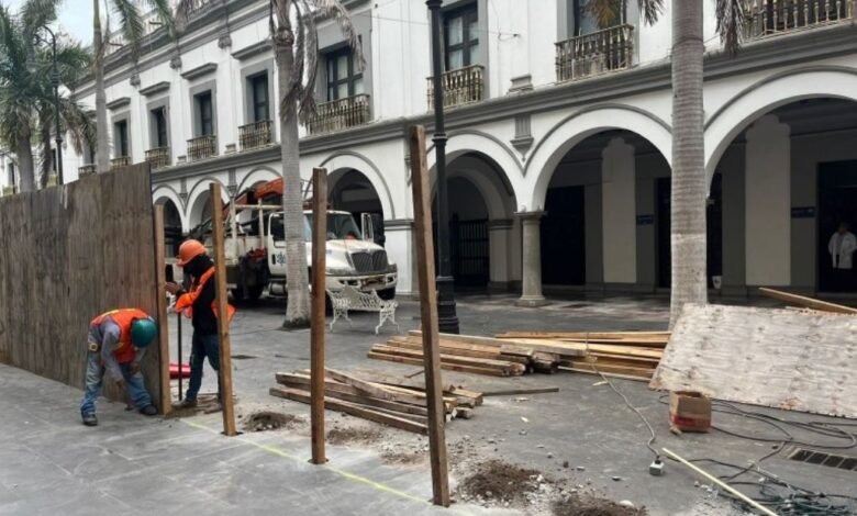 Reportan avance del 30% en obras del zócalo de Veracruz