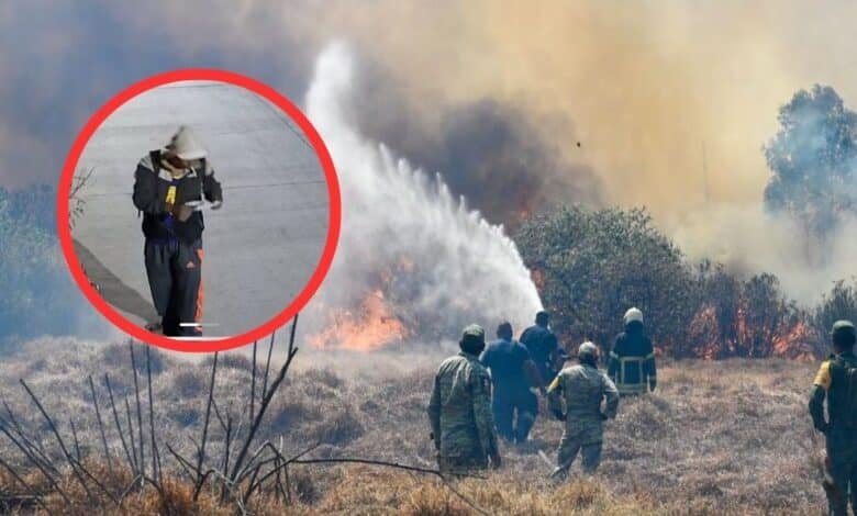 Imbécil que empezó el incendio en Naucalpan.