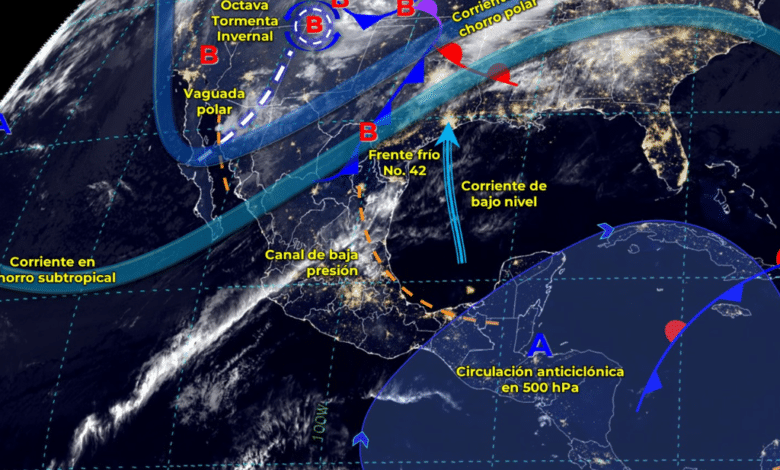 Se esperan lluvias fuertes al Norte y Sureste de México