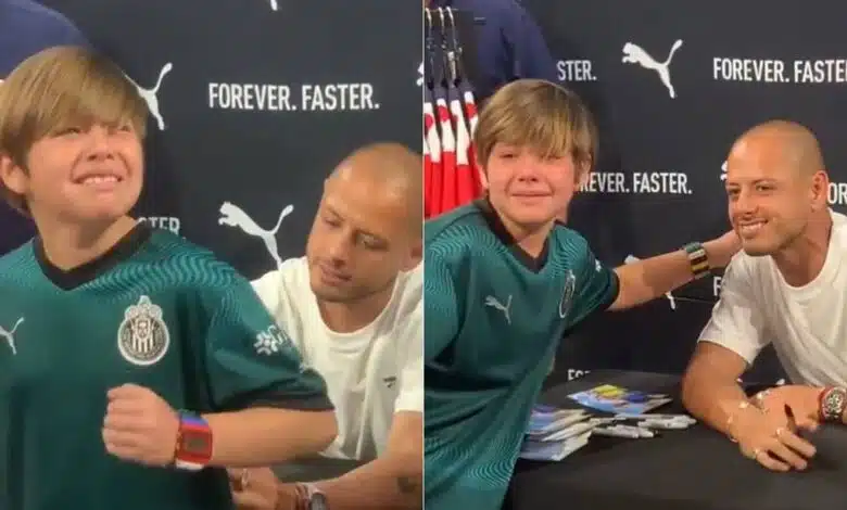 La reacción de un niño al conocer a "Chicharito" Hernández
