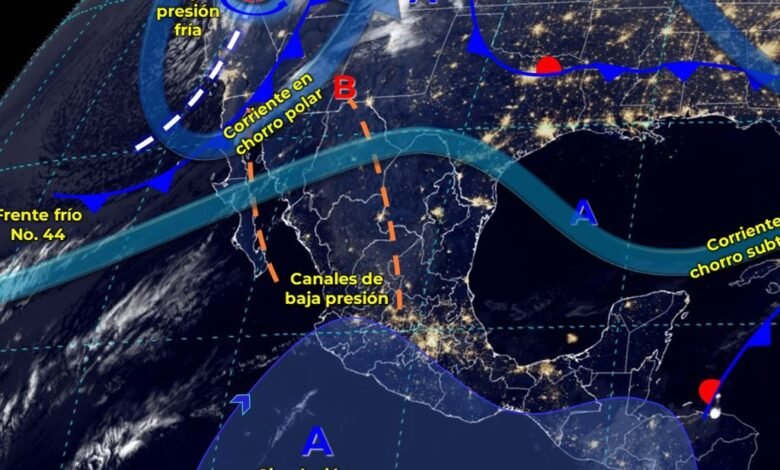 Frente frío No. 44 se desplazará sobre el noroeste del país