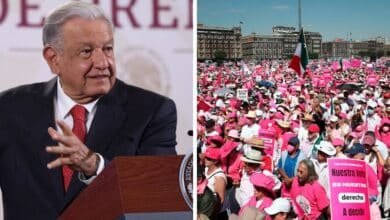 AMLO y marea rosa.