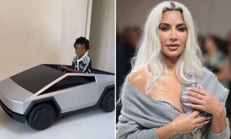 Obsequian mini tesla a hijo de Kim Kardashian en su cumpleaños