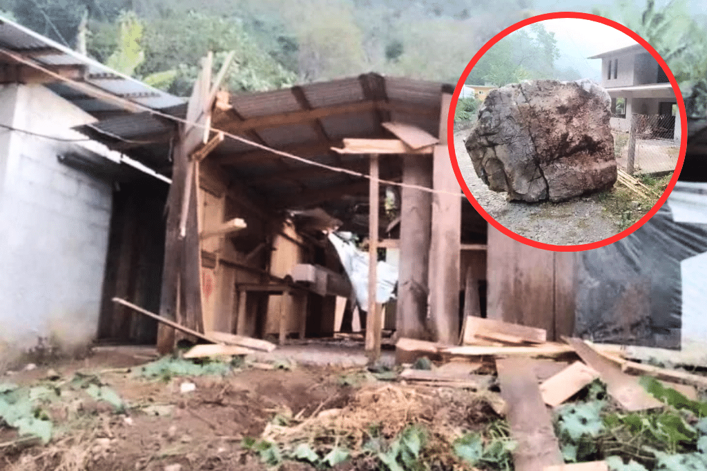 Roca gigante impacta sobre una casa de madera en Tequila – El Momento ...