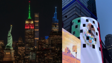 Times Square se viste de verde, blanco y rojo por el Grito de Independecia