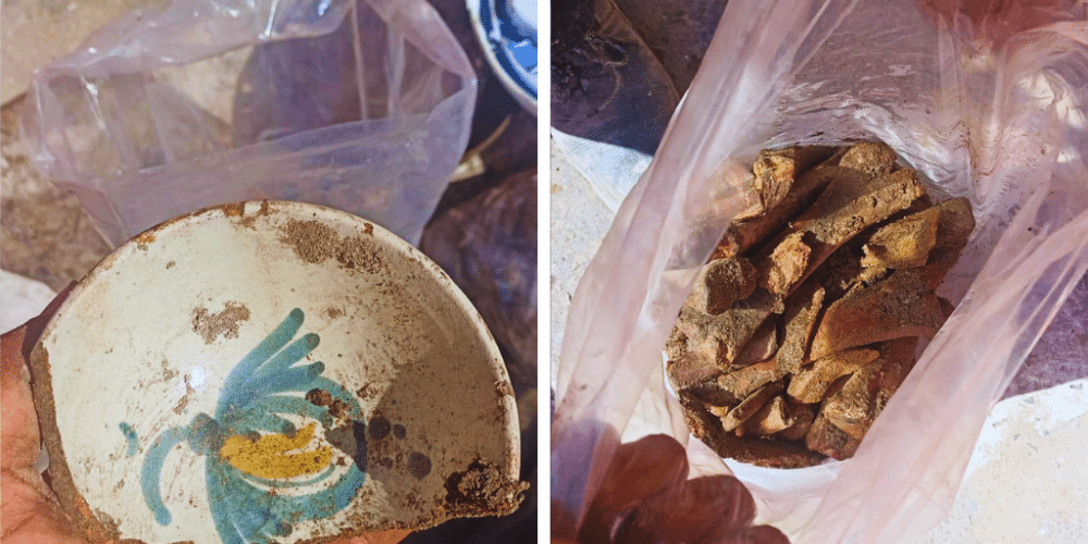 Hallan restos y vestigios cerámicos en remodelación del centro histórico de Veracruz