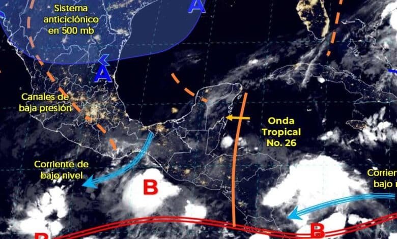 Se pronostican lluvias en la Península de Yucatán