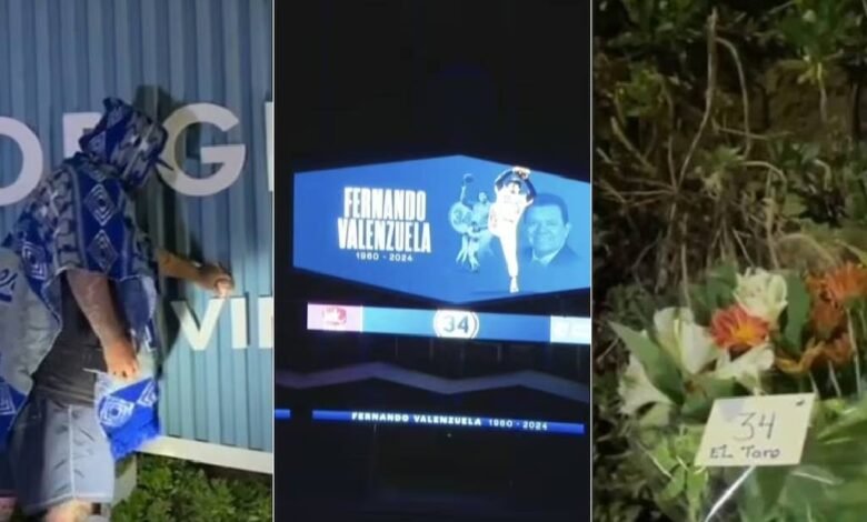 Fanáticos de Fernando Valenzuela llenan el Dodger Stadium con flores