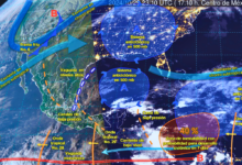 Se pronostican lluvias puntuales muy fuertes en Yucatán y Quintana Roo