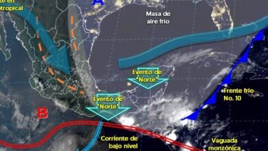 Pronóstico meteorológico para el 22 de noviembre: fuertes lluvias y vientos en varias regiones de México