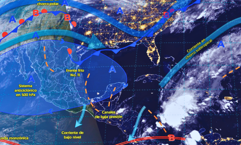 Se prevén lluvias y chubascos en el sureste mexicano y Península de Yucatán