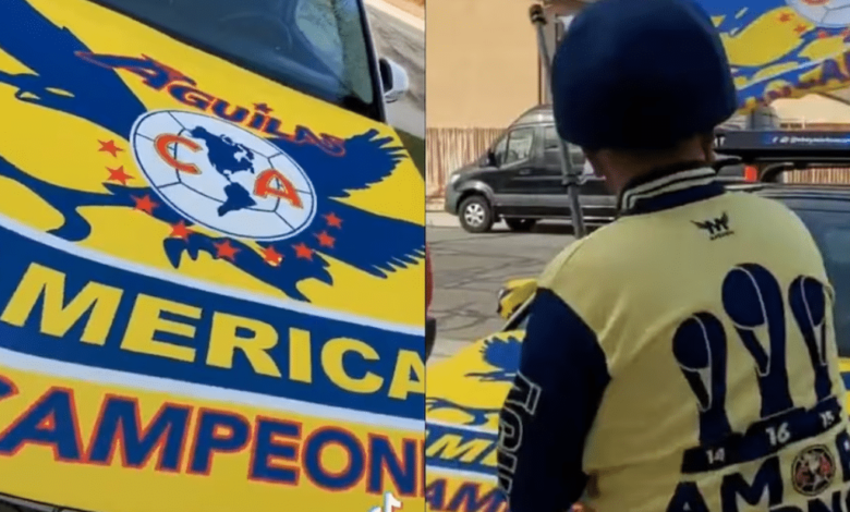 Aficionado tunea su camioneta en honor al América