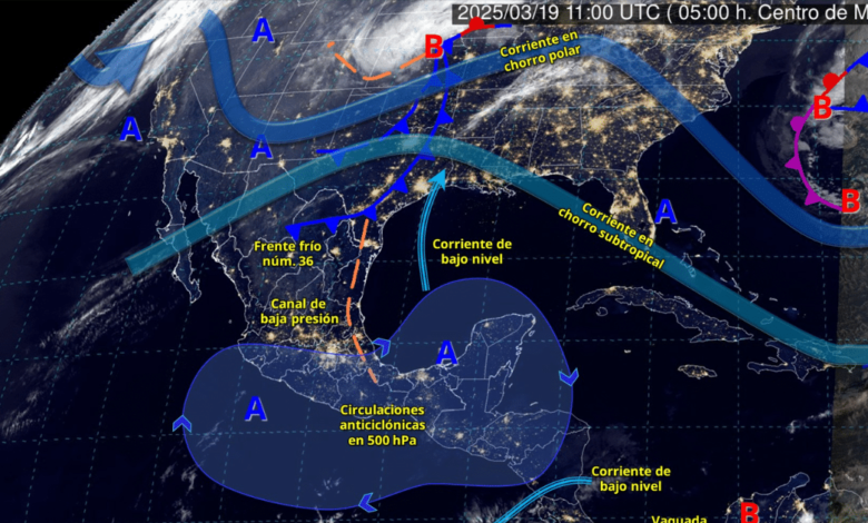 Imagen satelital del clima en México