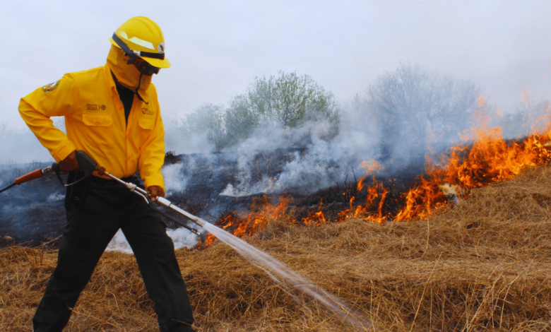 Guardia Estatal combate incendio en El Cielo, Tamaulipas
