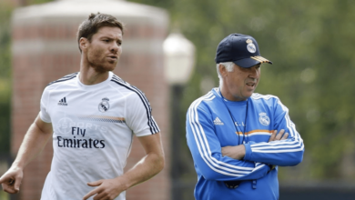 Xabi Alonso y Ancelotti estuieron juntos en el Real Madrid mientras el astro español era jugador (Foto por Youtube)