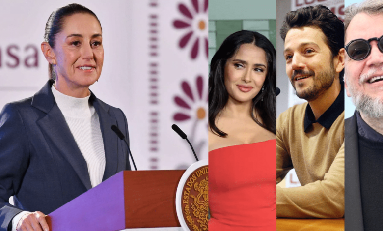 La presidenta Claudia Sheinbaum Pardo reconoció a los actores de México en Hollywood, Salma Hayek, Diego Luna y Demian Bichir, así como al director de cine Guillermo del Toro.