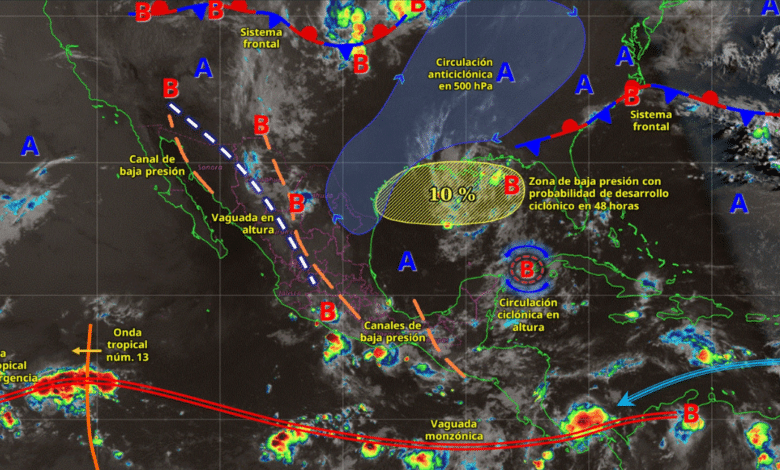 Pronostican lluvias muy fuertes en Michoacán, Guerrero y Oaxaca