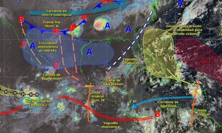 Pronóstico del clima hoy 24 de septiembre Día mayormente nublado con precipitaciones