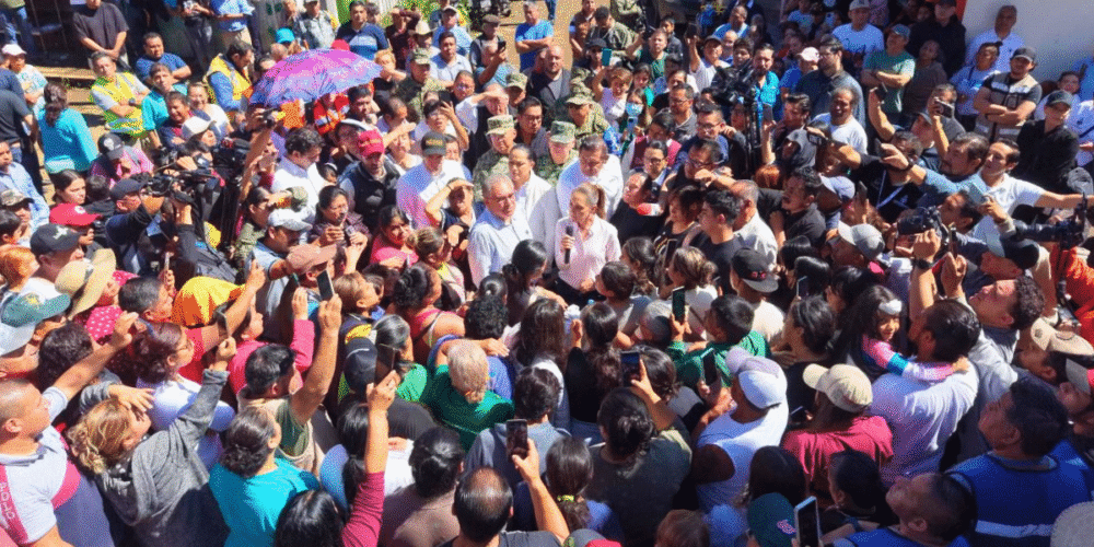Presidenta Claudia Sheinbaum recorre zonas afectadas por lluvias en Puebla y Veracruz