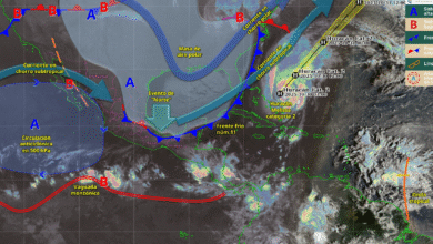 Para hoy, el frente frío núm. 11 se extenderá sobre la península de Yucatán, originando lluvias puntuales.