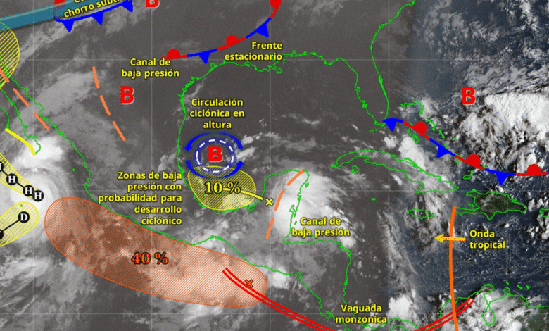 Este día, el huracán Priscilla se desplazará lentamente al sur de Baja California Sur, su circulación y bandas nubosas mantendrán la probabilidad de lluvias muy fuertes a puntuales intensas