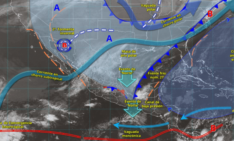Descenso de temperaturas en México por frente frío 27