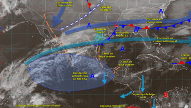 Frente frío 32 provocará lluvias intensas en Veracruz y evento de Norte severo en costas del Golfo