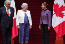 Sheinbaum recibe en Palacio Nacional a la gobernadora general de Canadá