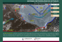 Intervalos de chubascos y frío marcarán el clima en gran parte de México este 2 de febrero