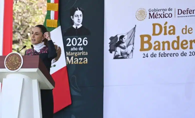 “México es dignidad, valentía y grandeza” Presidenta Claudia Sheinbaum y ceremonia por el Día de la Bandera. Imagen: Cortesía.