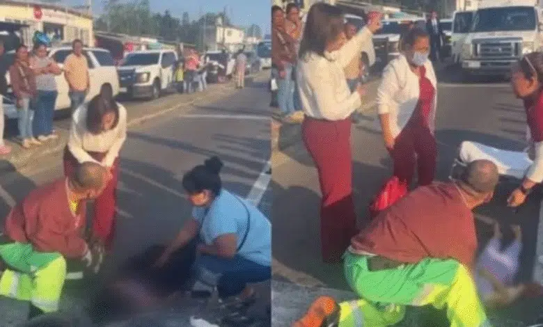 Rocío Nahle auxilia a heridos tras accidente en Paso del Toro