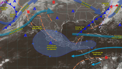 Vientos intensos y posible aguanieve por frente frío en el norte del país