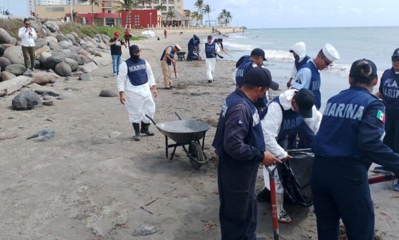 Grupo Interinstitucional despliega más de 2 mil 400 elementos coordinados para atender la presencia de hidrocarburos en costas de Veracruz y Tabasco