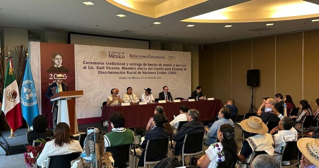Saúl Vicente Vázquez CERD,ONU discriminación racial,zapoteco Juchitán CERD,SRE bastón de mando,derechos indígenas México ONU,artículo 2 constitucional pueblos indígenas,CONAPRED evento SRE,INPI respaldo CERD,ONU derechos humanos México,Comité Eliminación Discriminación Racial