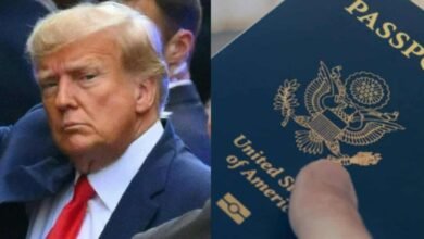 Imagen de Donald Trump en pasaporte de Estados Unidos