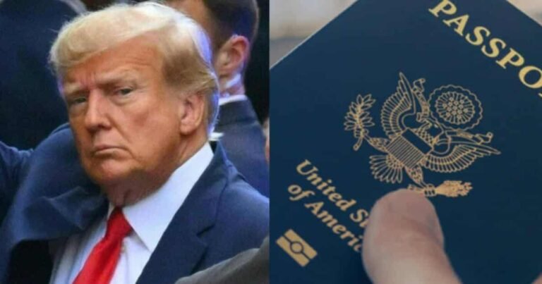 Imagen de Donald Trump en pasaporte de Estados Unidos