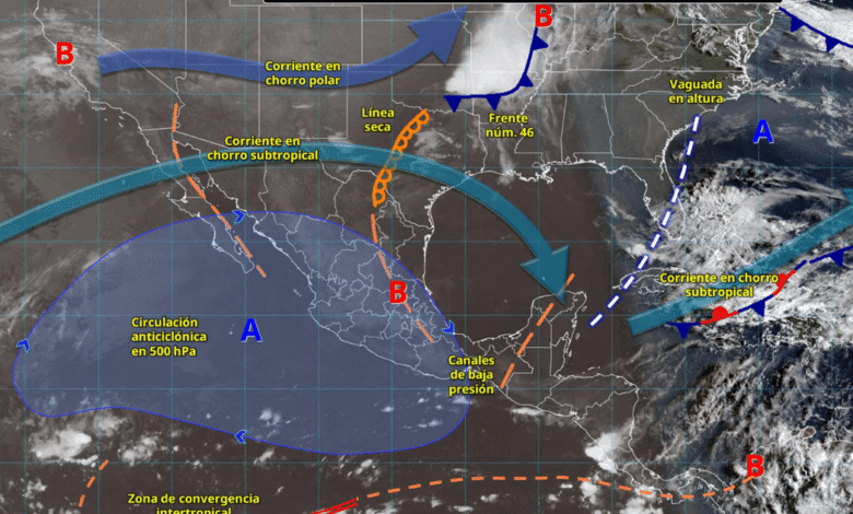 Chubascos y lluvias aisladas impactarán el sur y sureste de México; persiste onda de calor en gran parte del país