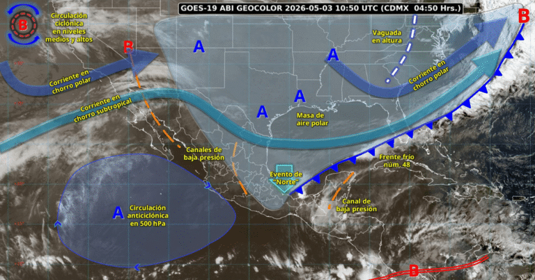 Alerta por lluvias intensas en Veracruz y el sureste