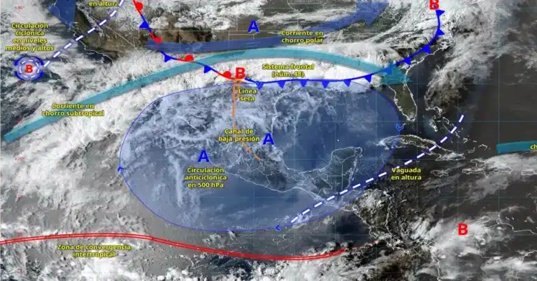 lluvias fuertes y riesgo de torbellinos en el noreste de méxico por nuevo frente frío