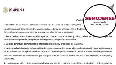 La Secretaría de las Mujeres condena cualquier acto de violencia contra las mujeres.
