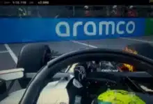 momento de tensión para checo pérez auto se incendia durante exhibición en f1