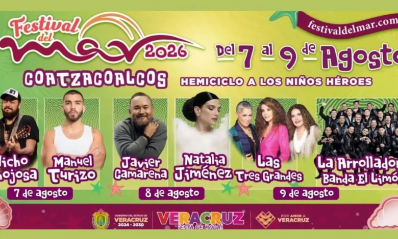 veracruz anuncia festival del mar 2026 en coatzacoalcos con manuel turizo y natalia jiménez