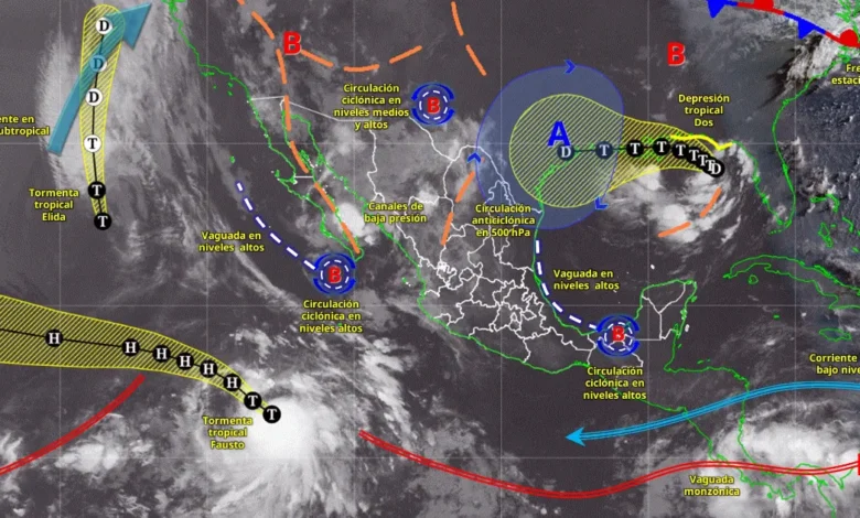Pronóstico del clima: de chubascos a lluvias intensas con fuertes vientos (Imagen de Conagua)