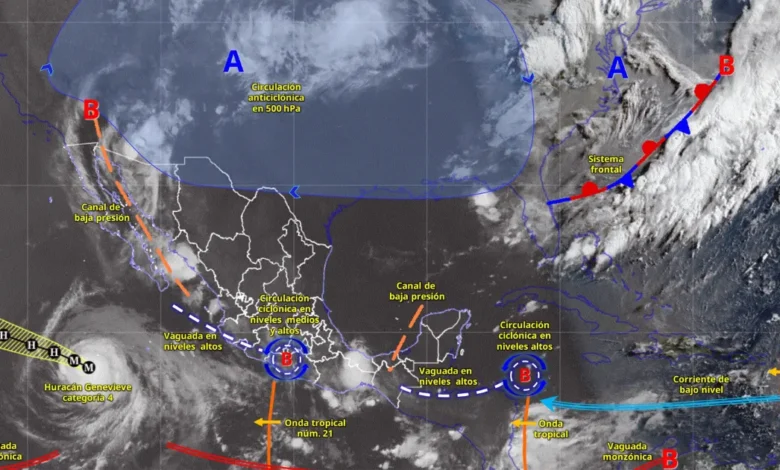 lluvias intensas afectarán a cinco estados de méxico
