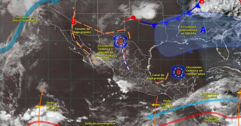 Pronóstico del clima: lluvias fuertes y granizo (Imagen de Conagua)